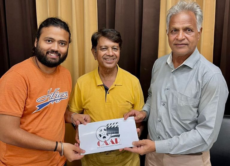 New Logo of CAAR (Cine Artist Association of Rajasthan) launched by Bollywood Producer & Director Pappu Verma and Appi Badmash Music composer & pop singer performer, Vice President Youth CAAR