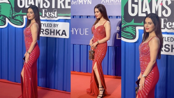 Anusmriti Sarkar Lights Up Myntra GlamStream Fest 2025 in a Visionary Red Look