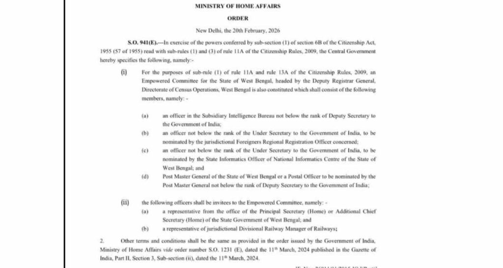 Centre activates CAA process in WB ahead of polls