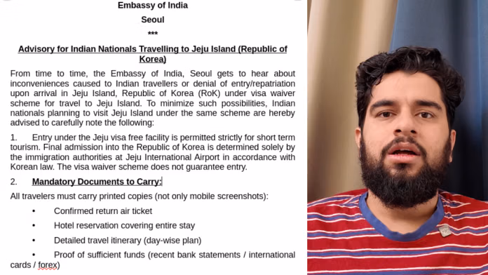 India problems advisory after influencer ‘detained’ at Jeju Island India issues advisory after influencer 'detained' at Jeju Island