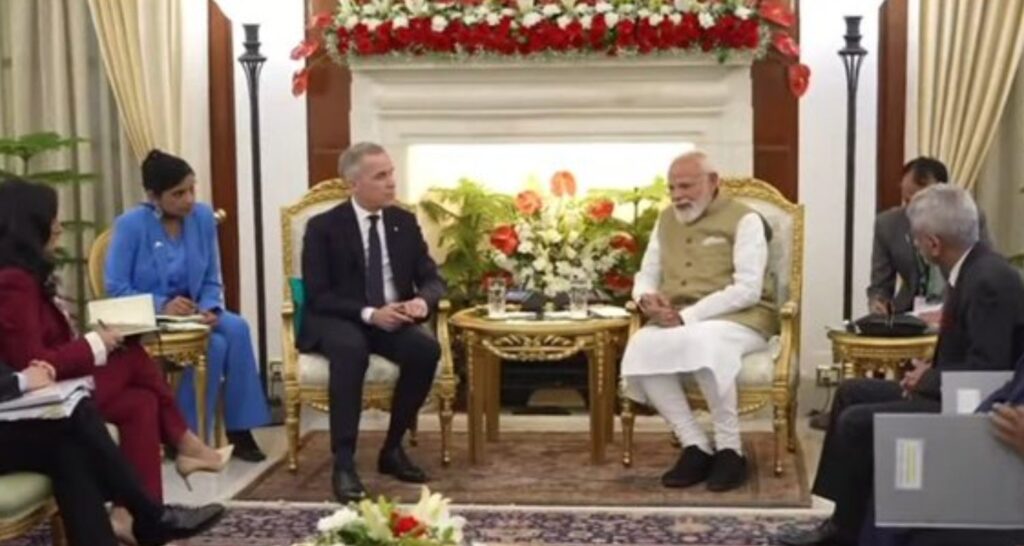 PM Modi meets Carney at Hyderabad Area PM Modi meets Carney at Hyderabad House