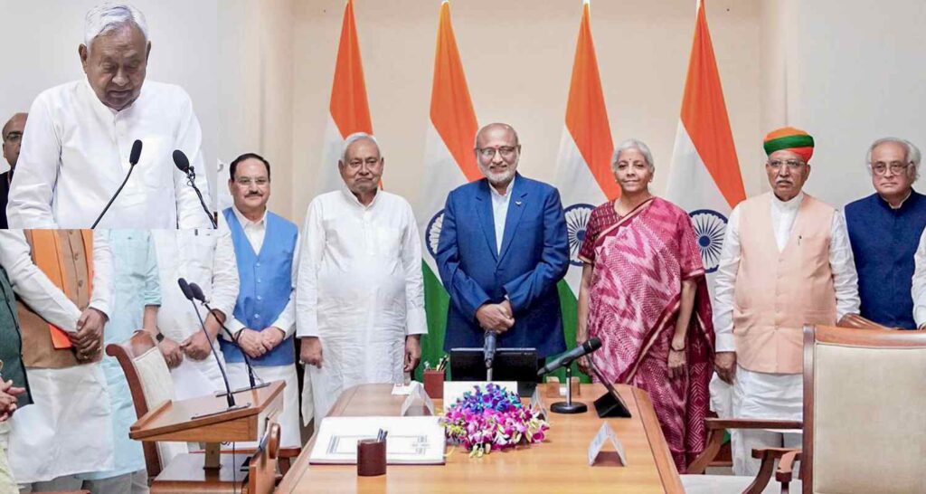 Nitish Kumar takes oath as Rajya Sabha MP