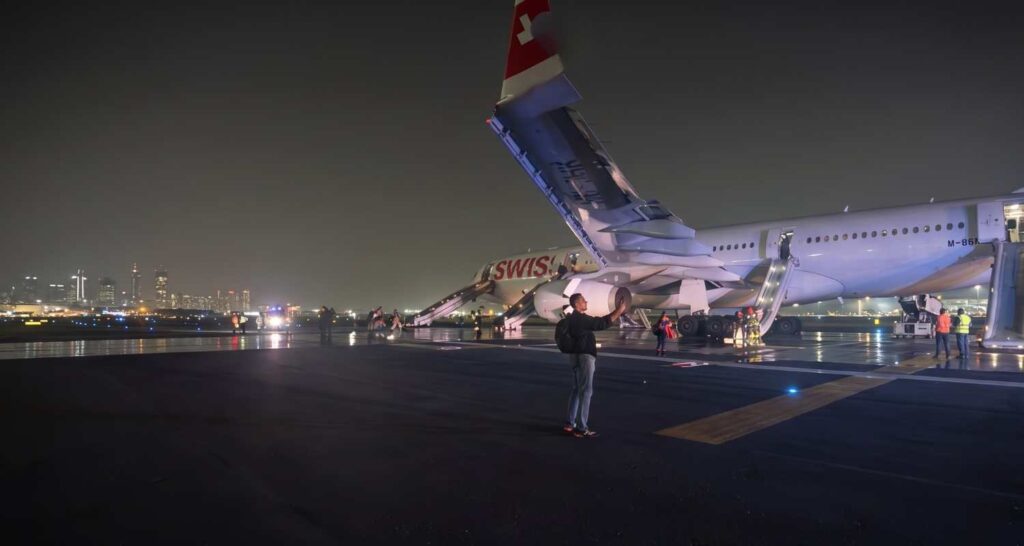 Swiss plane aborts takeoff from Delhi airport over engine snag