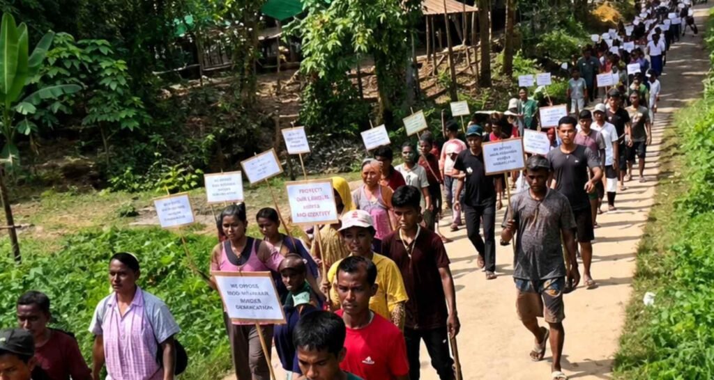 Thousands protest proposed Indo-Myanmar border realignment